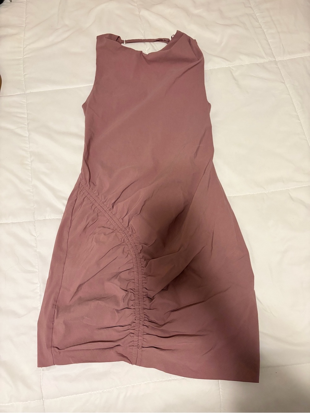 Zara Mauve Ruched Mini Dress